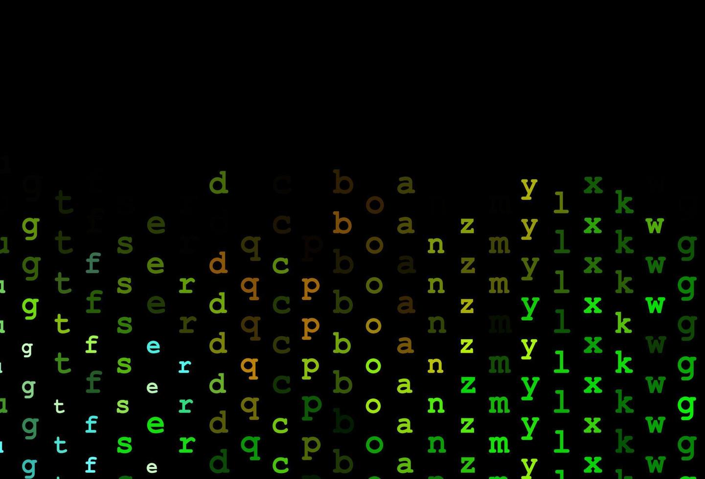 donkergroene, gele vectordekking met Engelse symbolen. vector