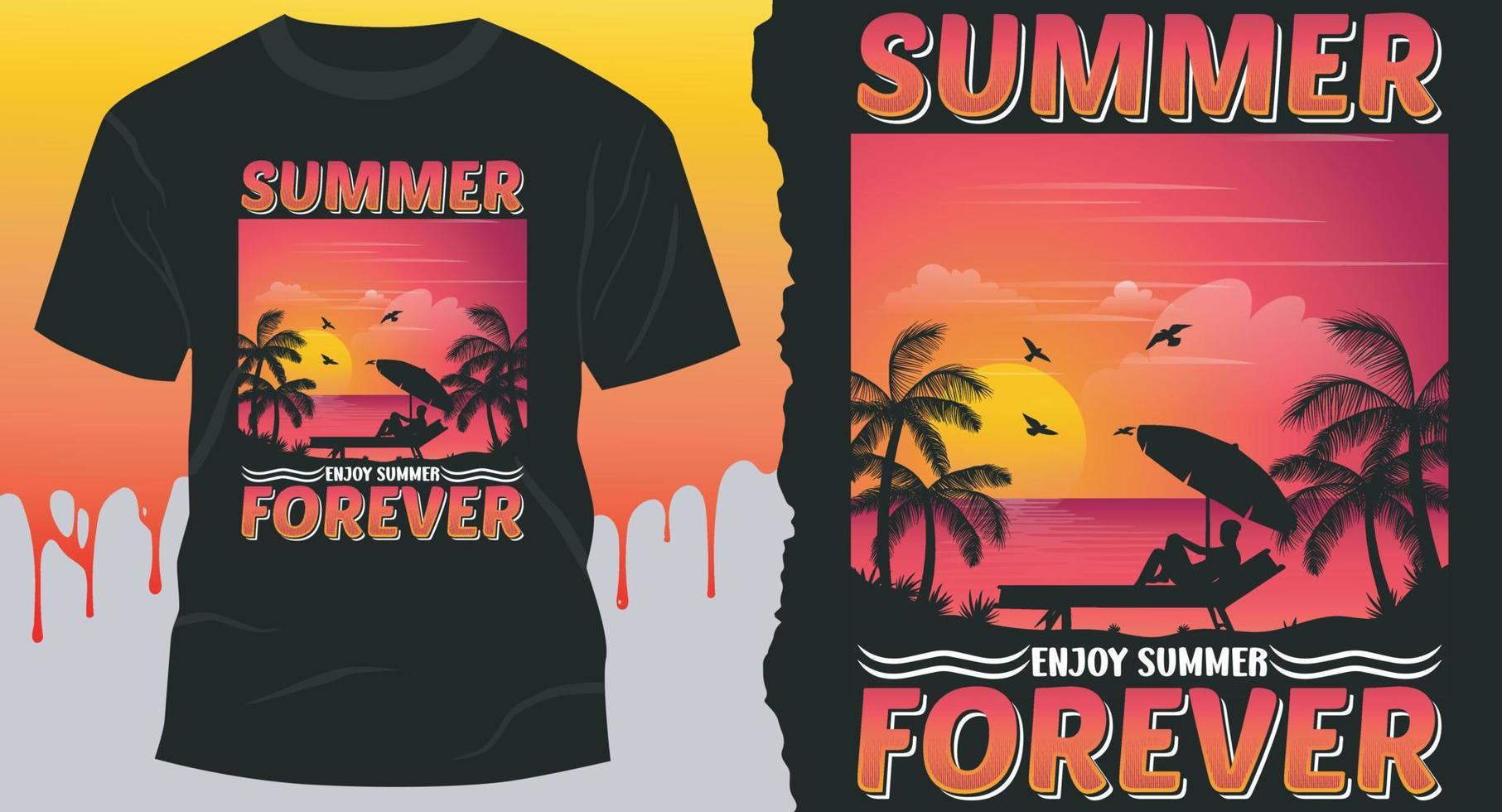 zomer genieten zomer voor altijd. het beste zomer ontwerp voor geschenk kaarten, spandoeken, vectoren, t-shirts, affiches, afdrukken, enz vector