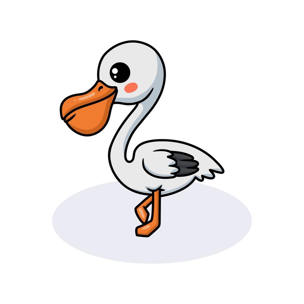 schattig pelikaan vogel tekenfilm poseren vector