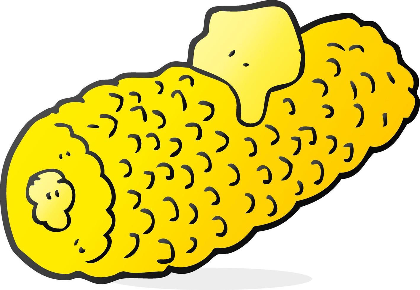 uit de vrije hand getrokken tekenfilm maïs Aan maïskolf met boter vector