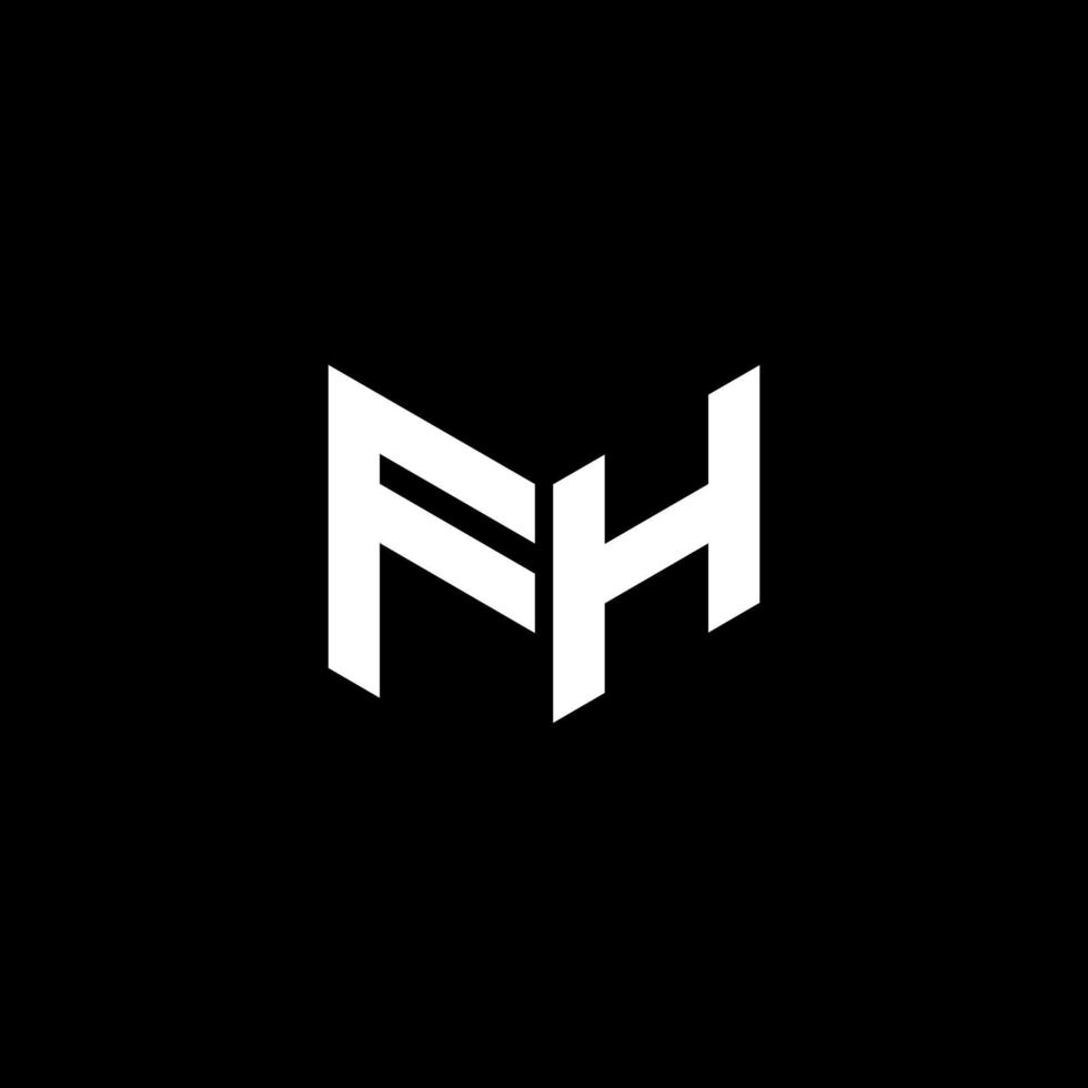 fh brief logo ontwerp met zwart achtergrond in illustrator. vector logo, schoonschrift ontwerpen voor logo, poster, uitnodiging, enz.