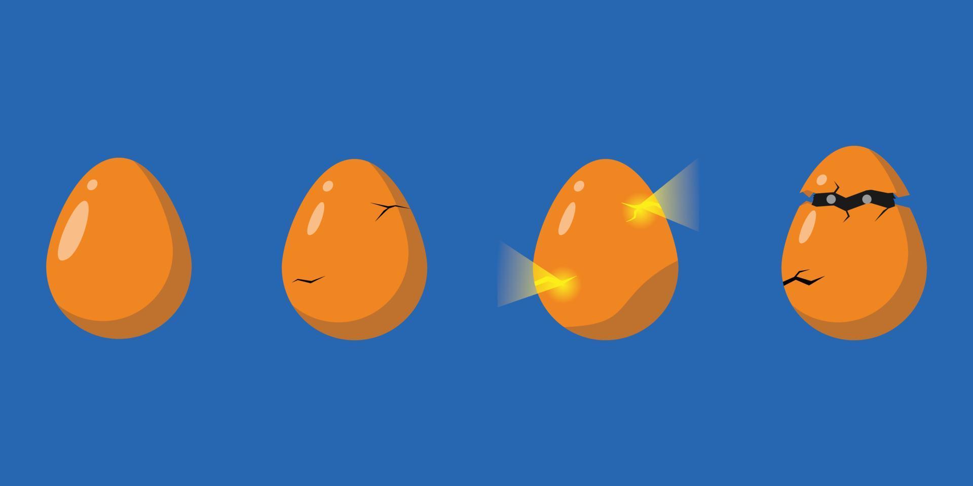 reeks eieren naar gebarsten ei icoon vector illustratie eps10