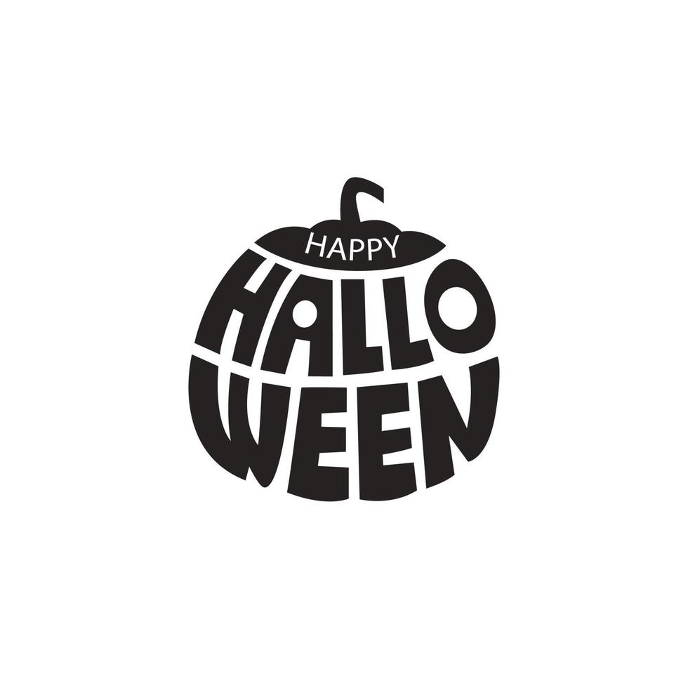 happy halloween vector belettering. vakantie belettering voor banner. happy halloween poster, wenskaart, uitnodiging voor feest.