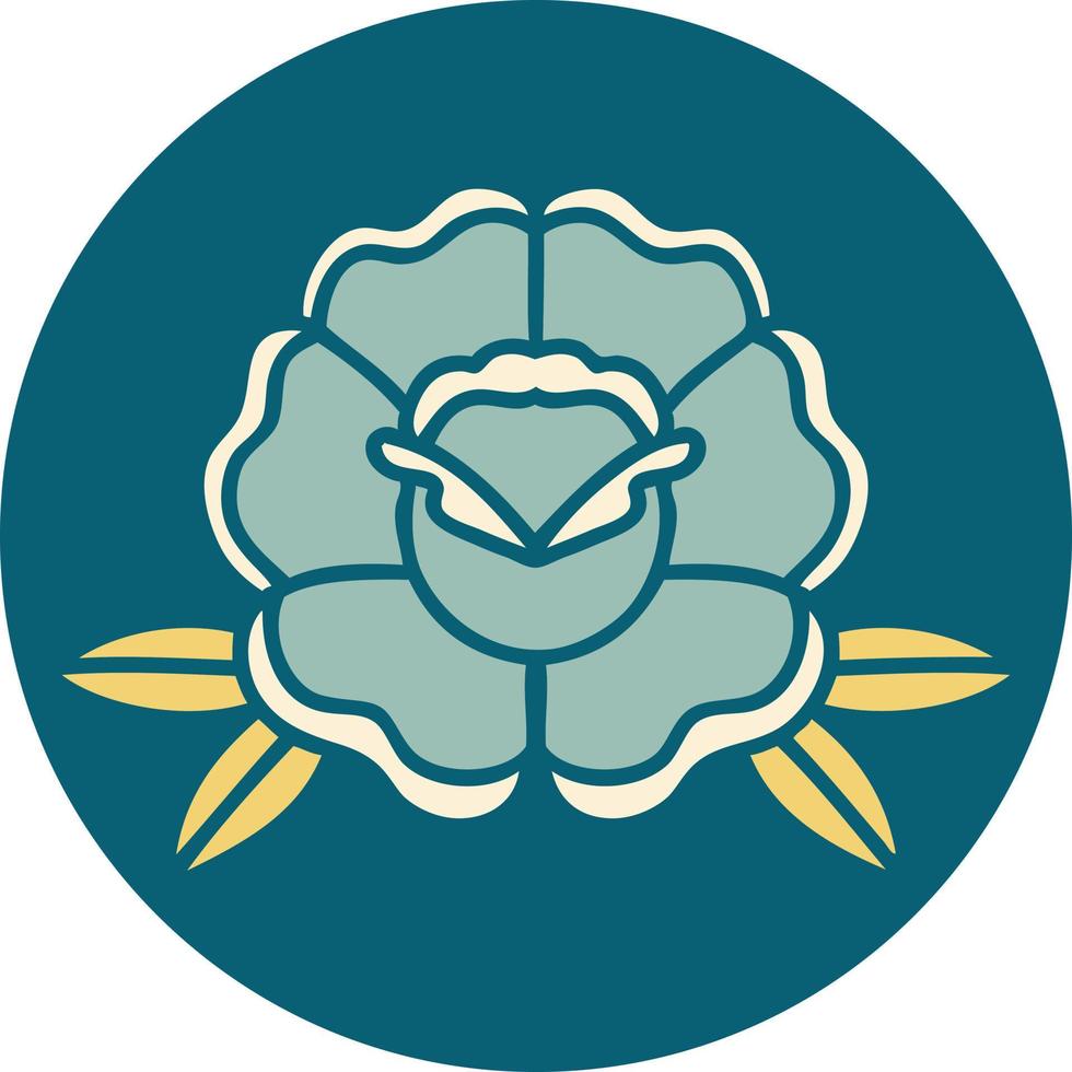 iconisch tatoeëren stijl beeld van een bloem vector