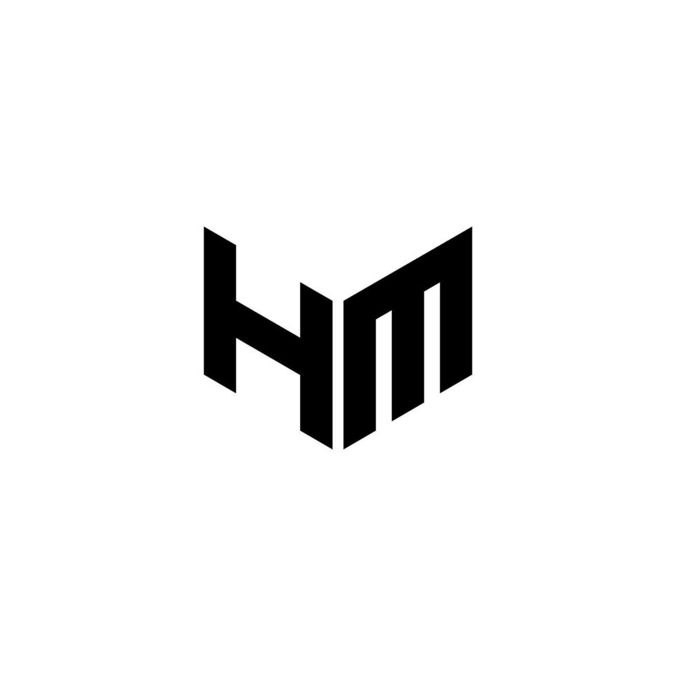hm brief logo ontwerp met wit achtergrond in illustrator. vector logo, schoonschrift ontwerpen voor logo, poster, uitnodiging, enz.