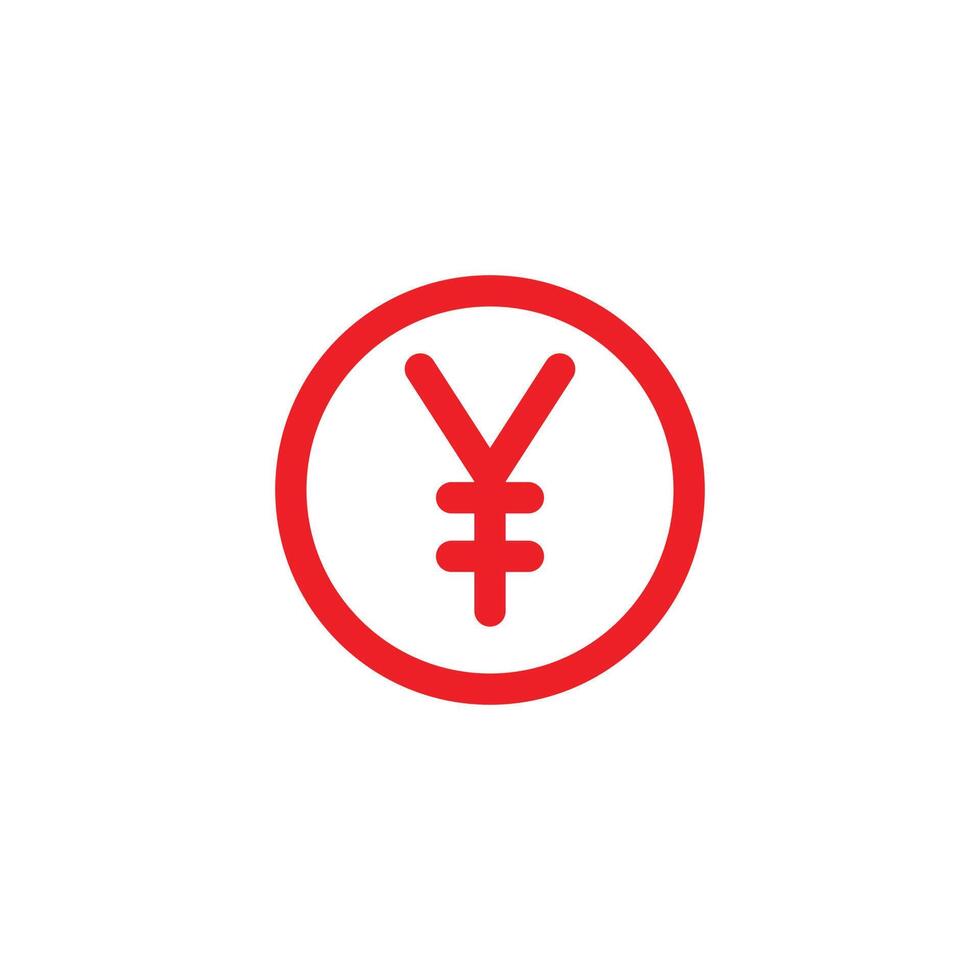 eps10 rood vector Japans yen munt icoon geïsoleerd Aan wit achtergrond. yuan munt met een cirkel symbool in een gemakkelijk vlak modieus modern stijl voor uw website ontwerp, logo, en mobiel toepassing