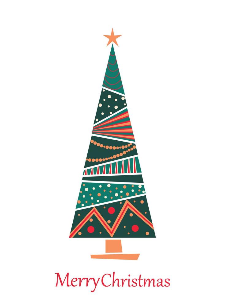 vrolijk Kerstmis kaart. vector illustratie in een minimalistisch stijl.