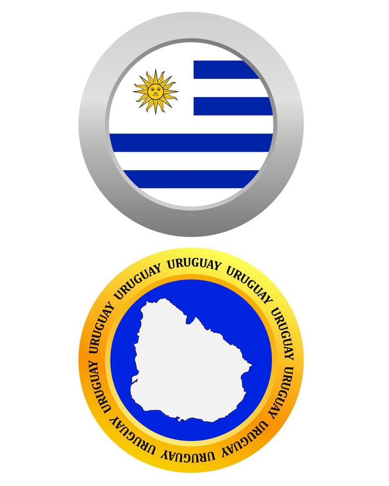 knop net zo een symbool Uruguay vlag en kaart Aan een wit achtergrond vector