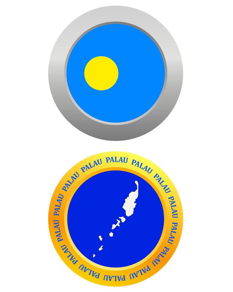 knop net zo een symbool Palau vlag en kaart Aan een wit achtergrond vector