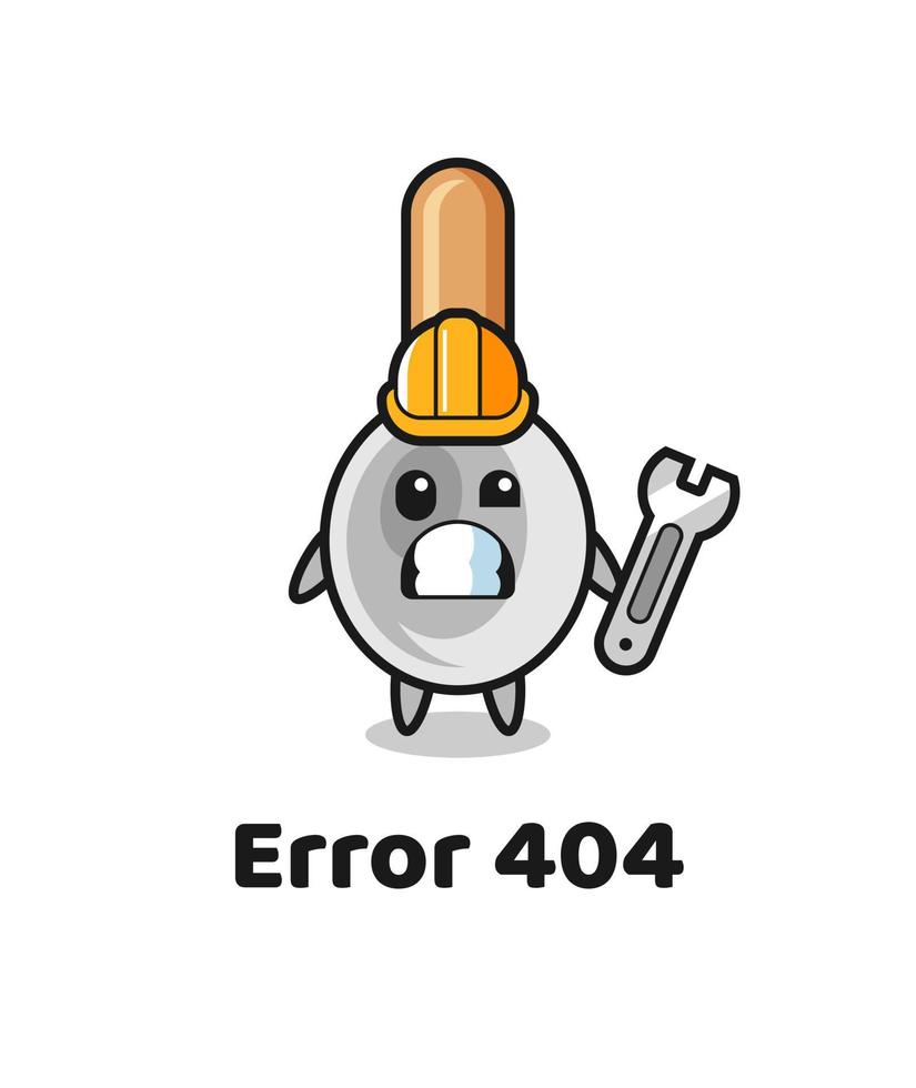 fout 404 met de schattig Koken lepel mascotte vector