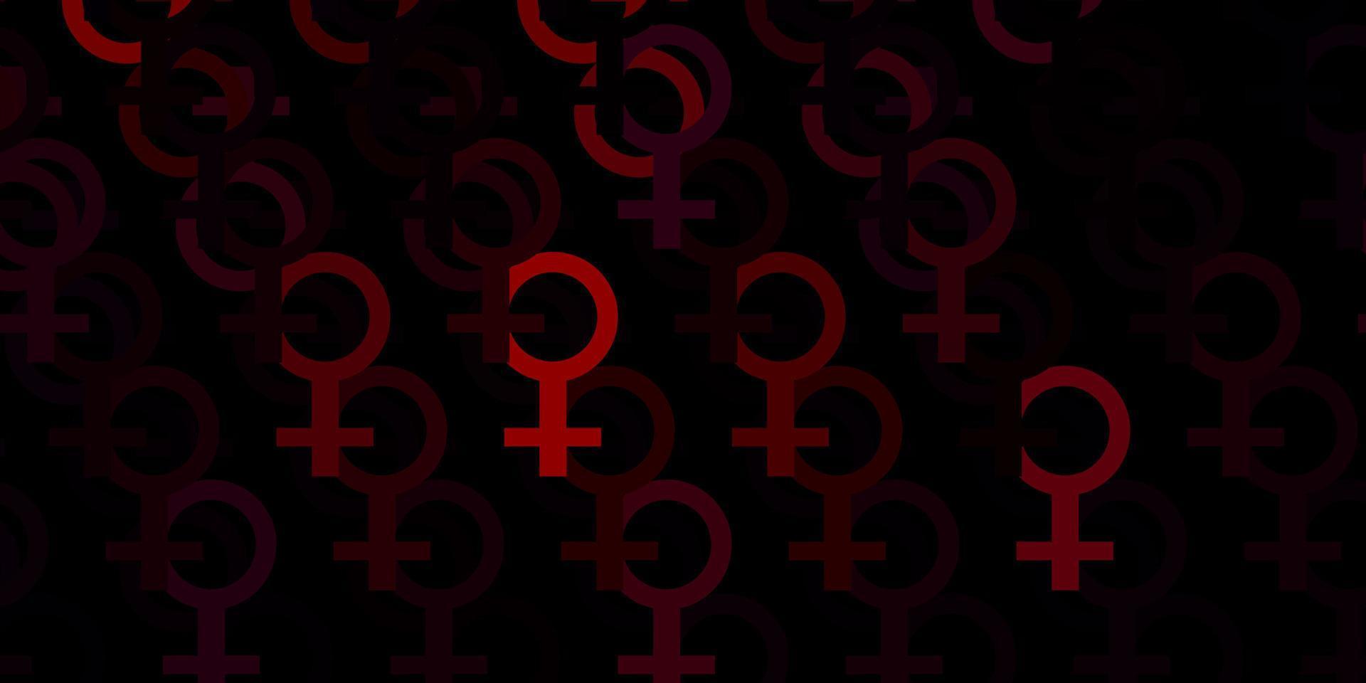 lichtpaarse vector achtergrond met machtssymbolen van de vrouw.