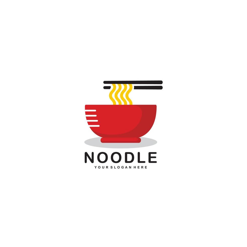 een kom van noodle logo vector