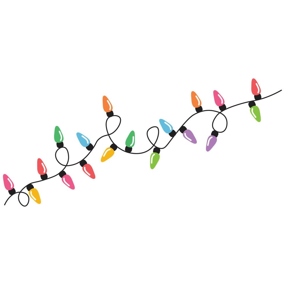 Kerstverlichting string geïsoleerd op een witte achtergrond vector