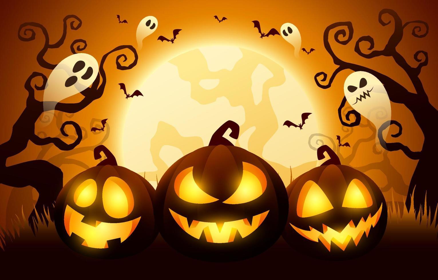 halloween jack O lantaarn achtergrond vector