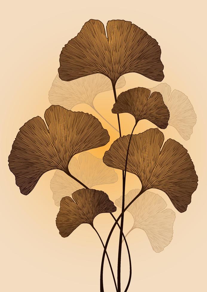 ginkgo biloba bladeren vector illustratie