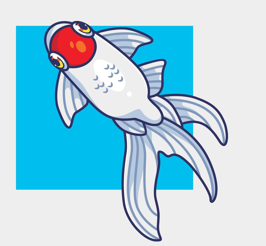 schattig goud vis wit. geïsoleerd tekenfilm dier illustratie. vlak stijl sticker icoon ontwerp premie logo vector. mascotte karakter vector