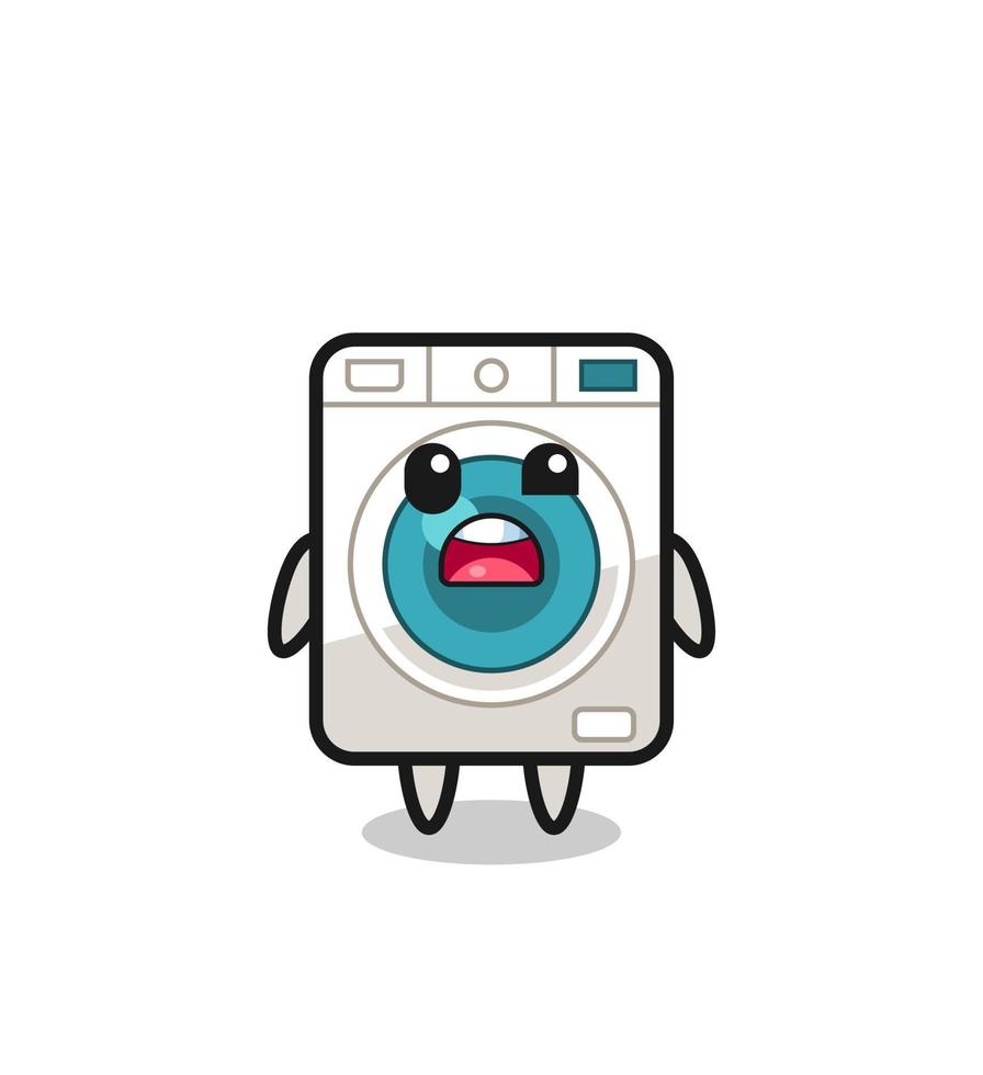 de geschokt gezicht van de schattig het wassen machine mascotte vector