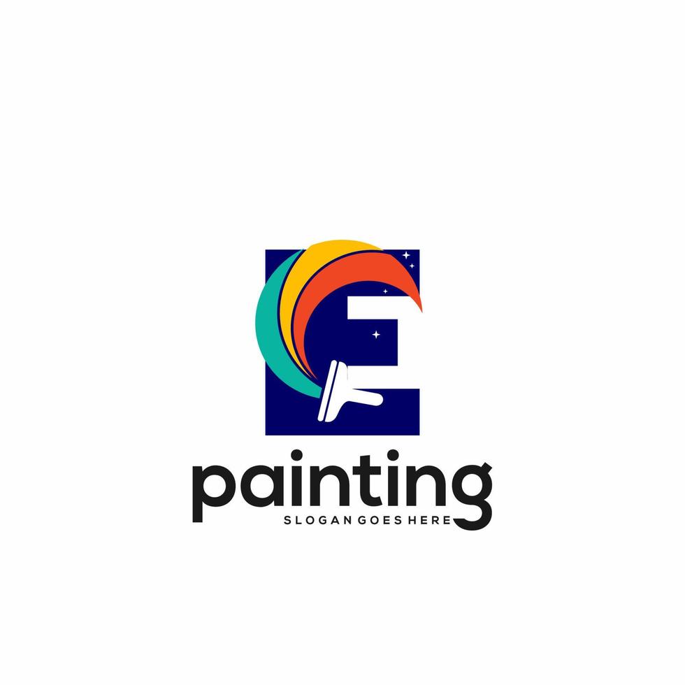 e brief logo en verf laten vallen ontwerp combinatie, kleurrijk logo sjabloon kunst vector