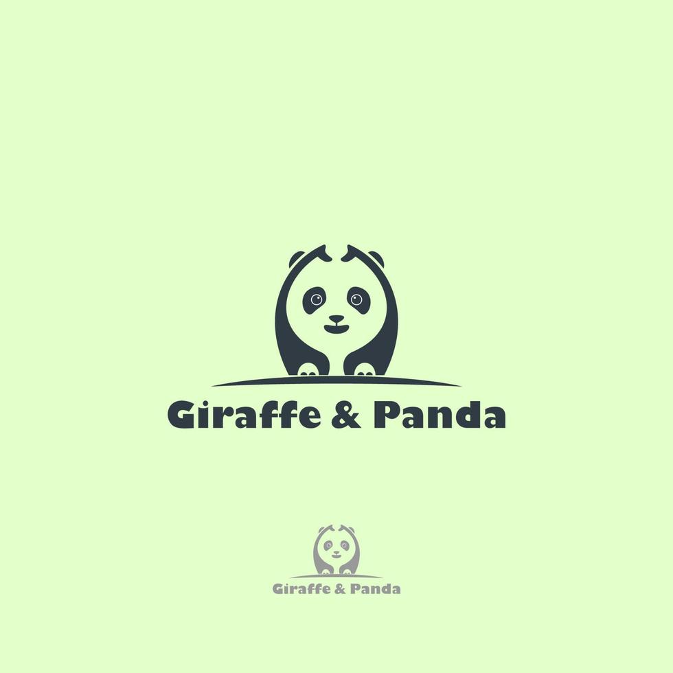 giraffe en panda combinatie modern logo vector kunst