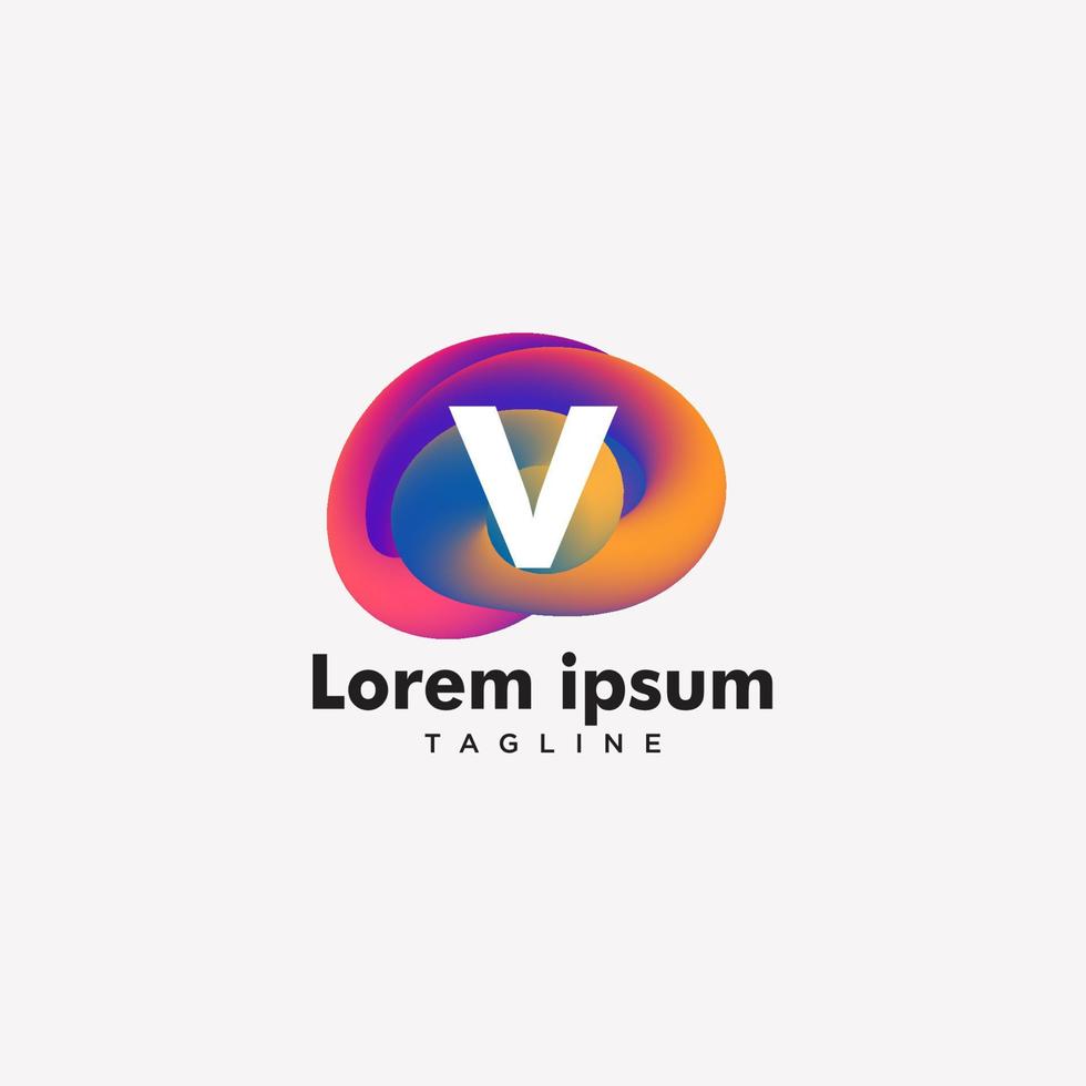 brief v logotype helling kleurrijk, logo sjabloon ontwerp vector. vector
