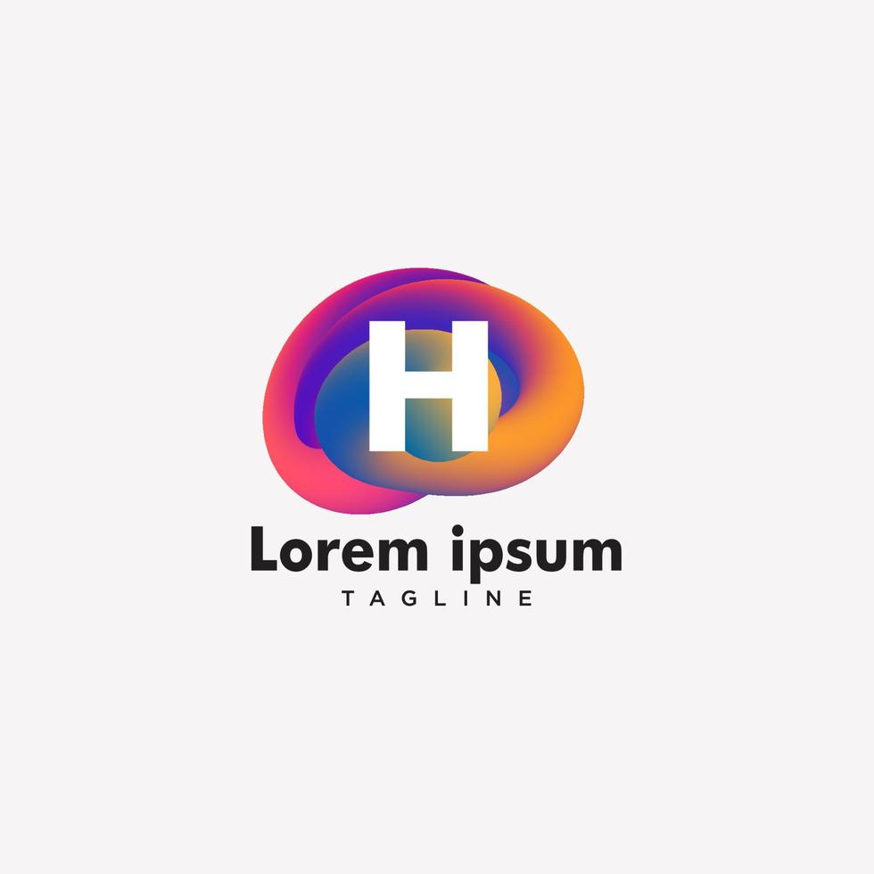 brief h logotype helling kleurrijk, logo sjabloon ontwerp vector. vector