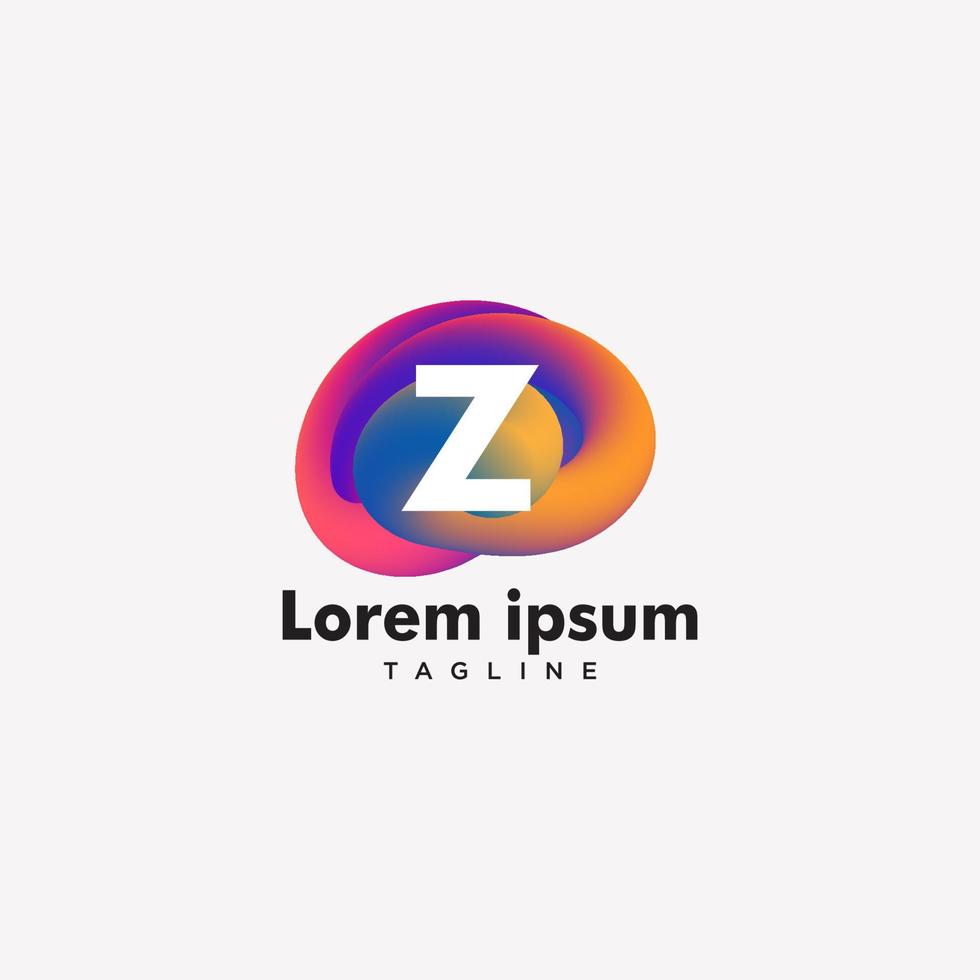 brief z logotype helling kleurrijk, logo sjabloon ontwerp vector. vector