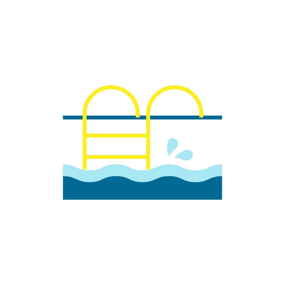zwemmen zwembad vlak element ontwerp, vector en illustratie.
