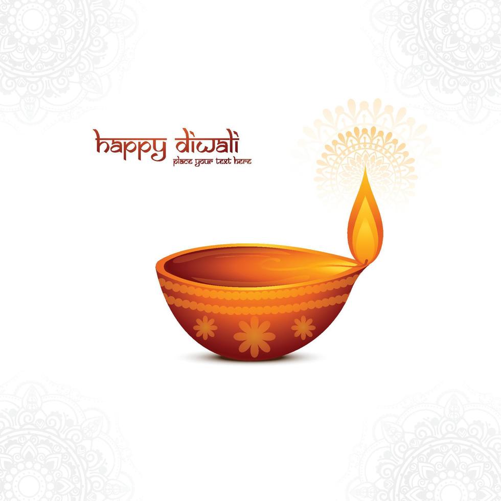 traditioneel Hindoe festival diwali lamp kaart achtergrond vector