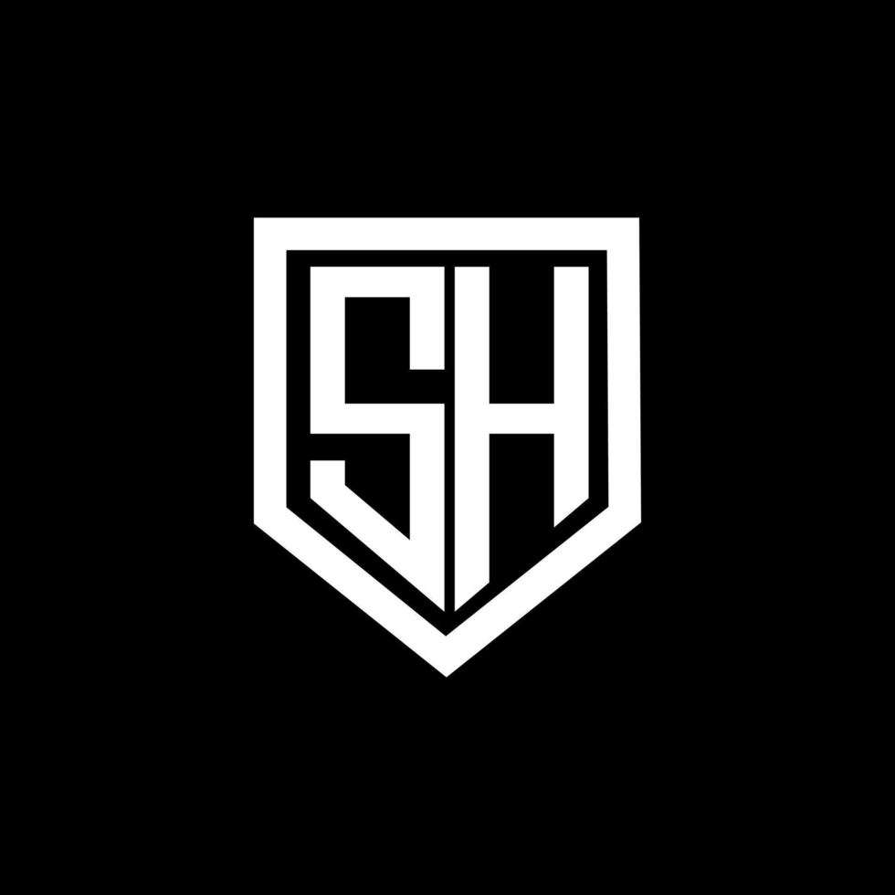 sh brief logo ontwerp met zwart achtergrond in illustrator. vector logo, schoonschrift ontwerpen voor logo, poster, uitnodiging, enz.