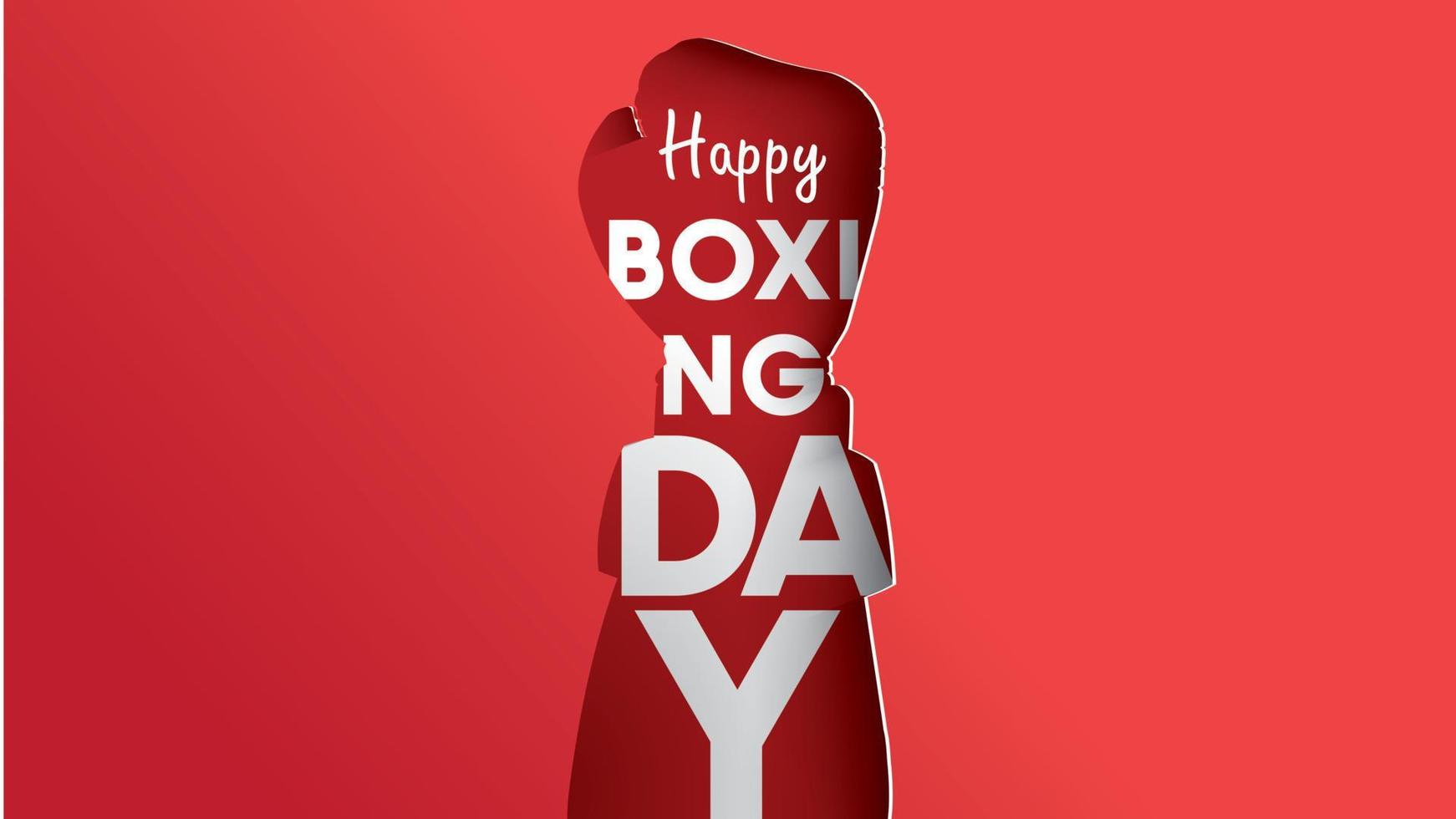 boksen dag vector illustratie.typografie gecombineerd in een vorm van boksen handschoenen met papier kunst en ambacht stijl
