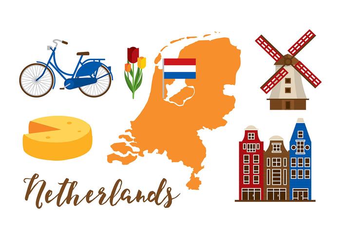 Nederland Kaart Set vector
