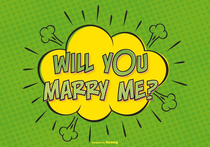 Comic Style Marry Me Illustratie vector