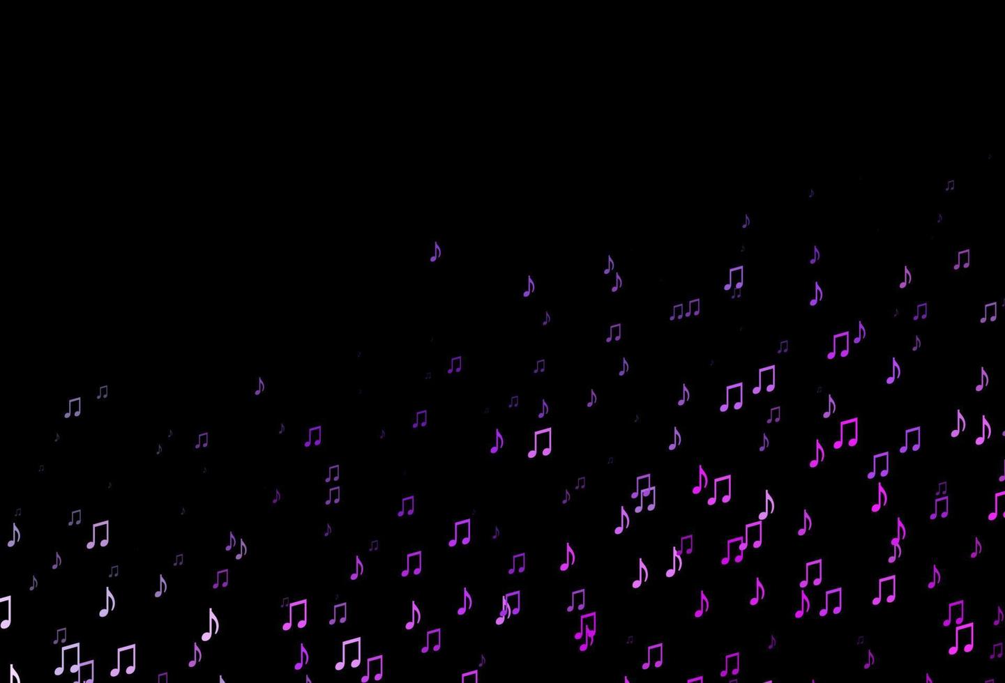 donker roze, blauw vector backdrop met muziek- notities.