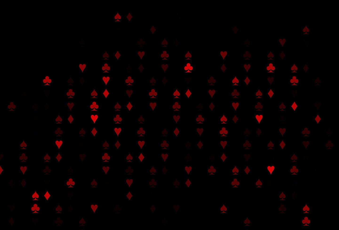 donkerrood vectorpatroon met symbool van kaarten. vector