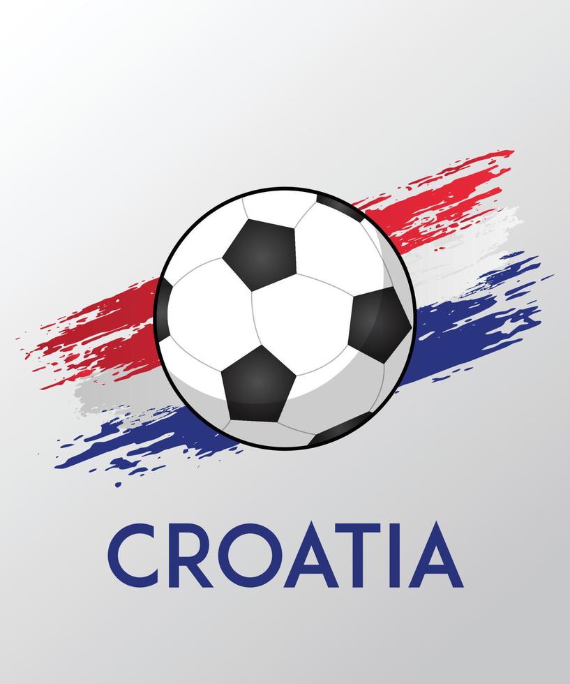 vlag van Kroatië met borstel effect voor voetbal fans vector