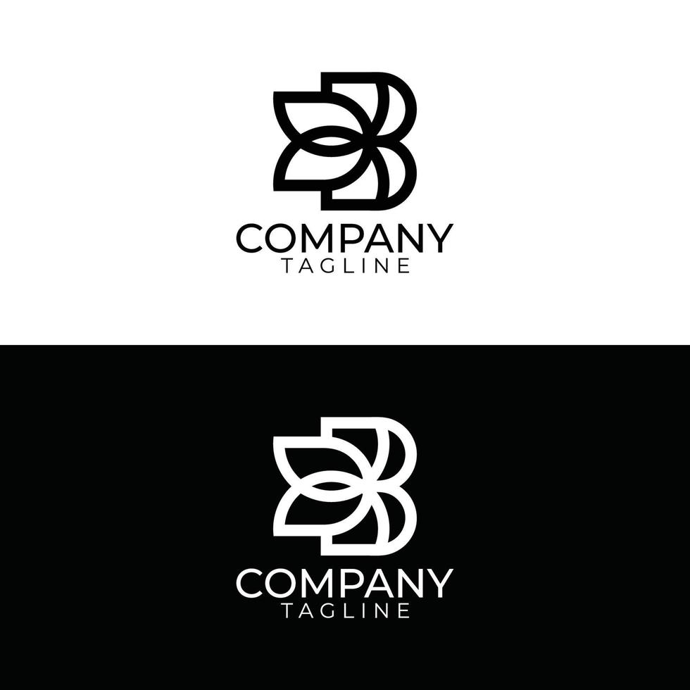 b blad logo ontwerp en premie vector Sjablonen