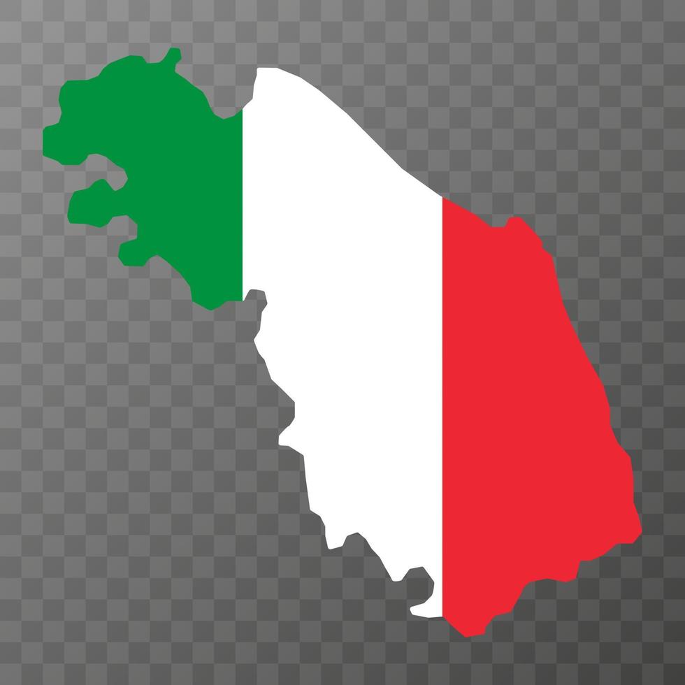 Marche kaart. regio van Italië. vector illustratie.