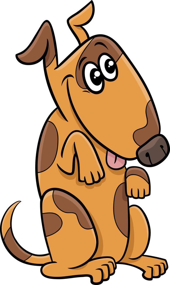 cartoon grappige gevlekte hond komisch dier karakter vector