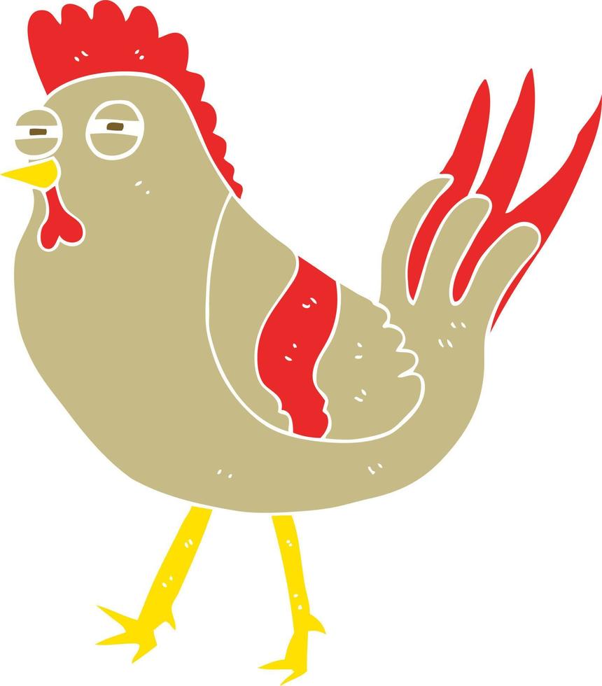 vlak kleur illustratie van kip vector