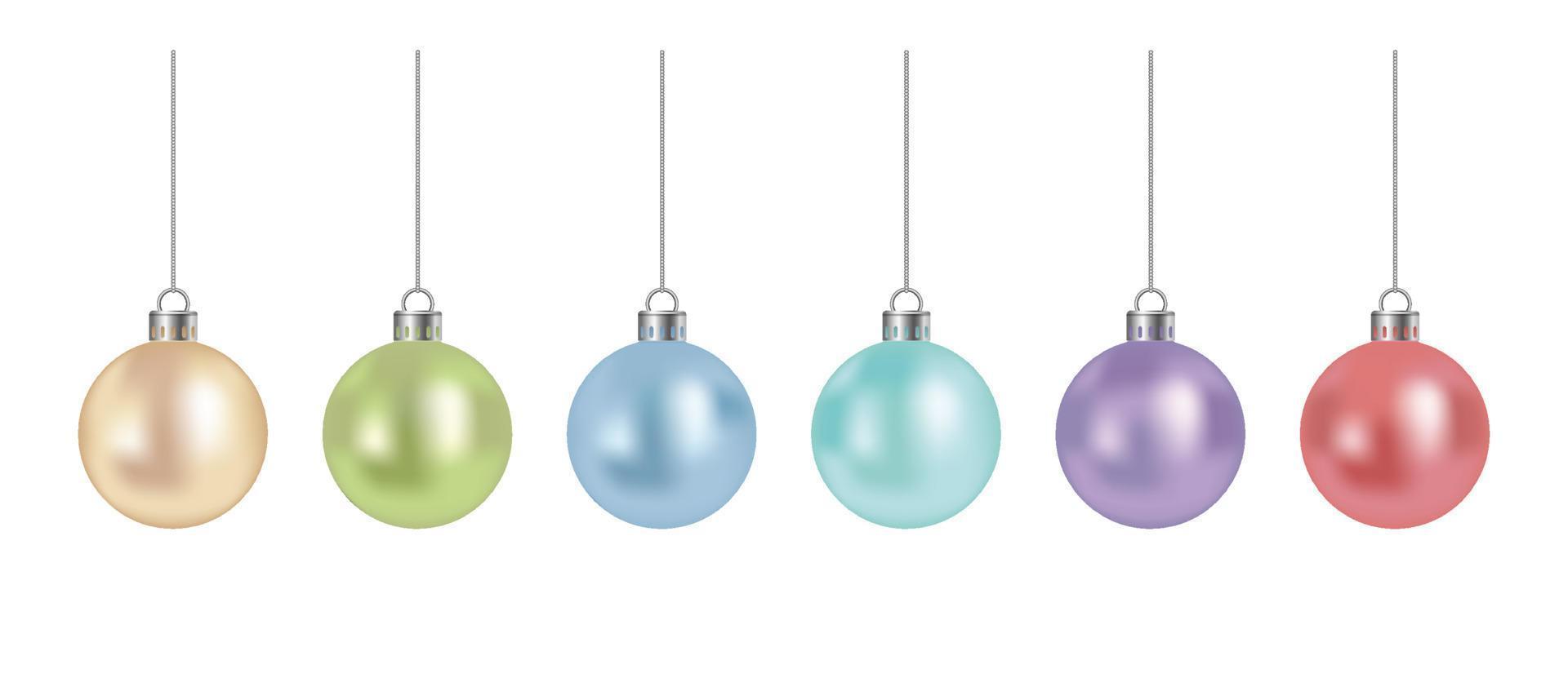 realistisch Kerstmis ballen vector illustratie reeks geïsoleerd Aan een wit achtergrond.