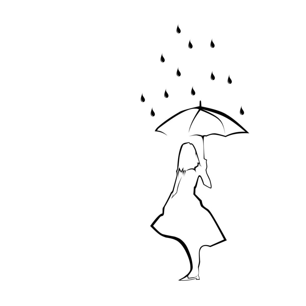 vrouw met paraplu vector