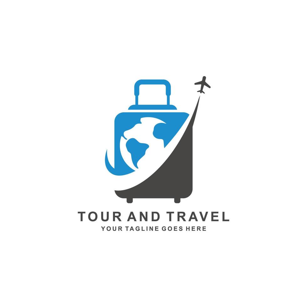 reizen. op reis logo. tour en reizen logo ontwerp vector