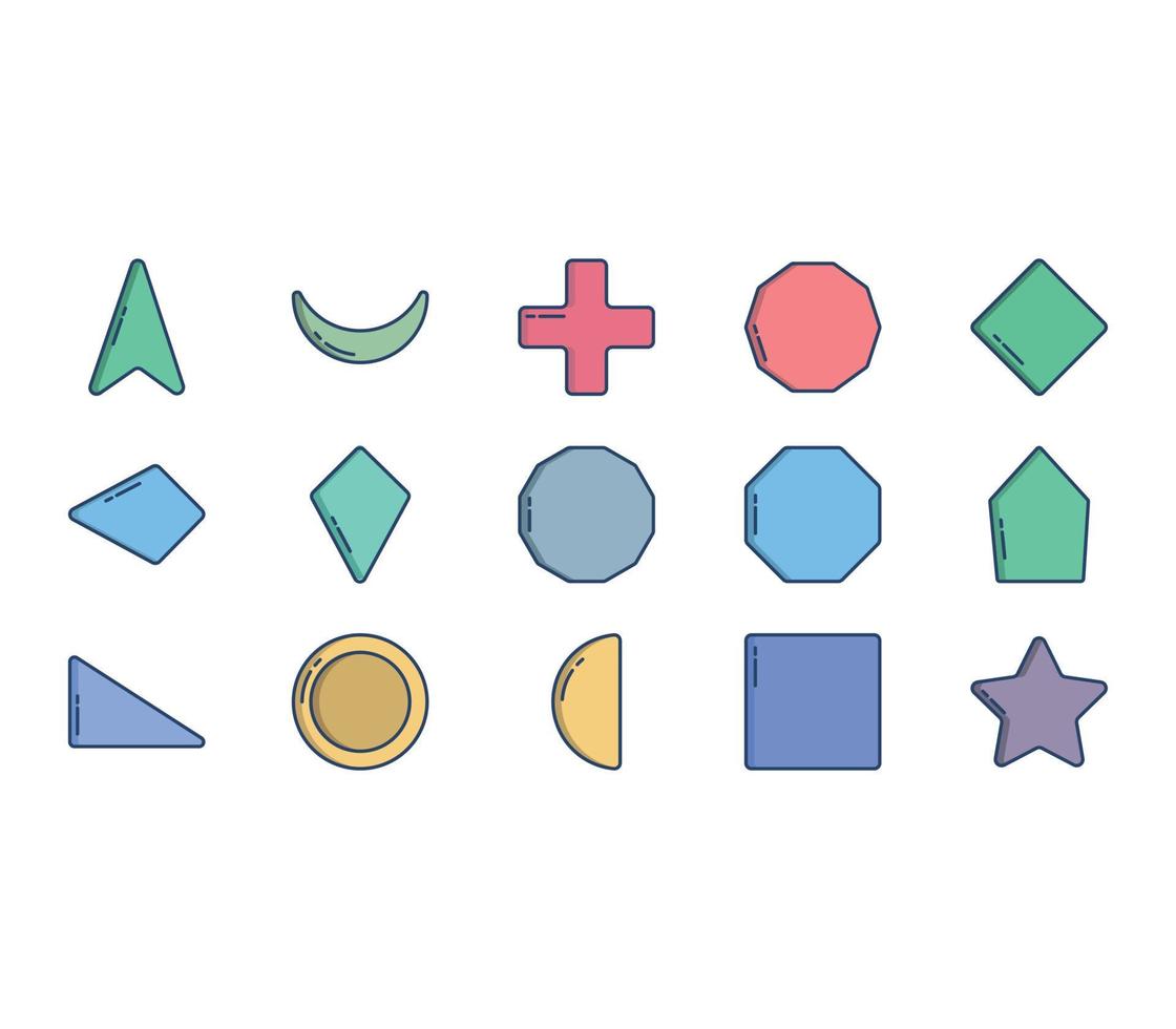meetkundig vormen en symbool icoon reeks vector