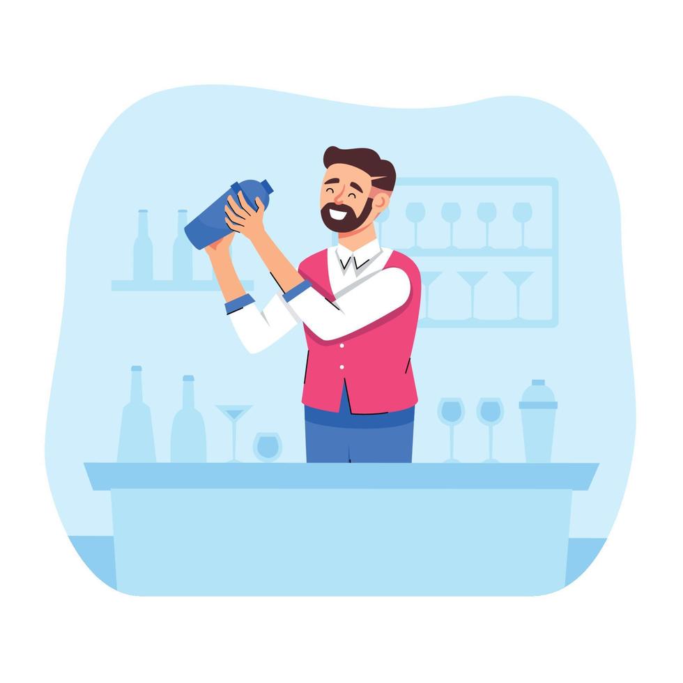 cocktail barman karakter concept vector