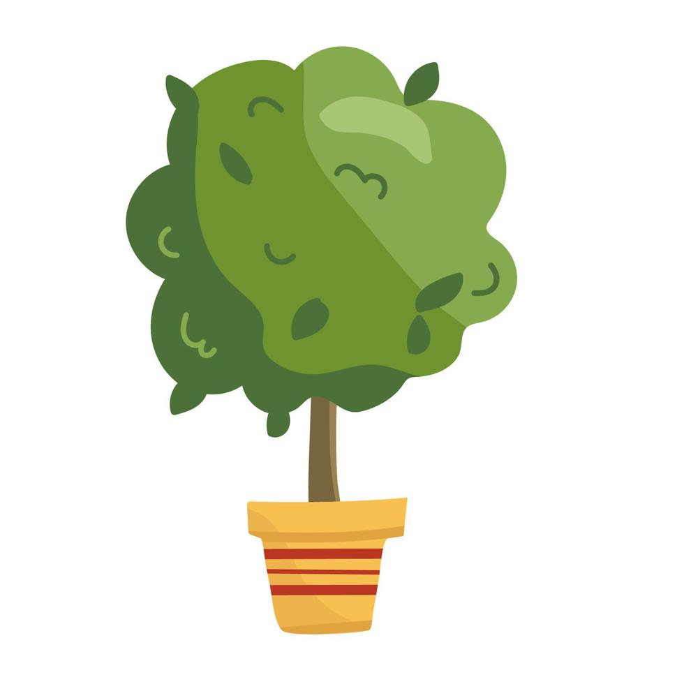 bonsai boom in een pot. vector illustratie, geïsoleerd Aan wit achtergrond.