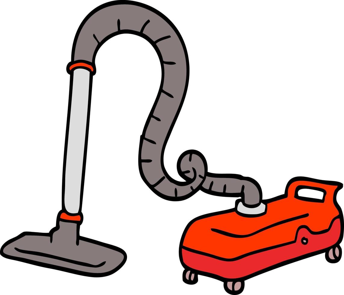 hand- getrokken tekening stijl tekenfilm vacuüm hoover vector