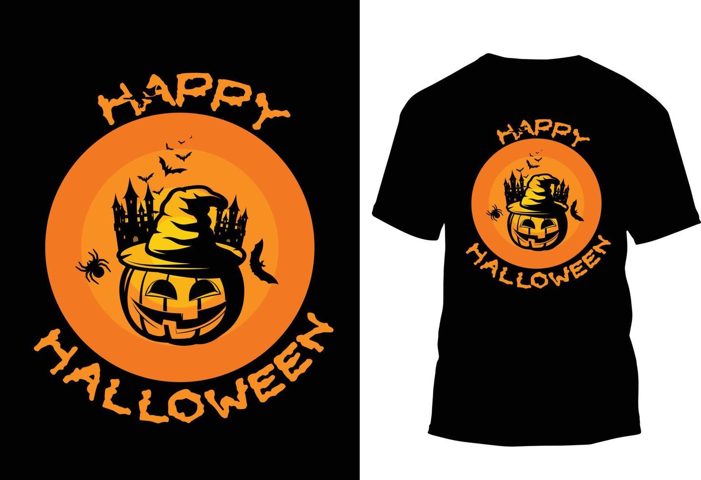 gelukkig halloween naar u citaat t-shirt sjabloon ontwerp vector pro vector