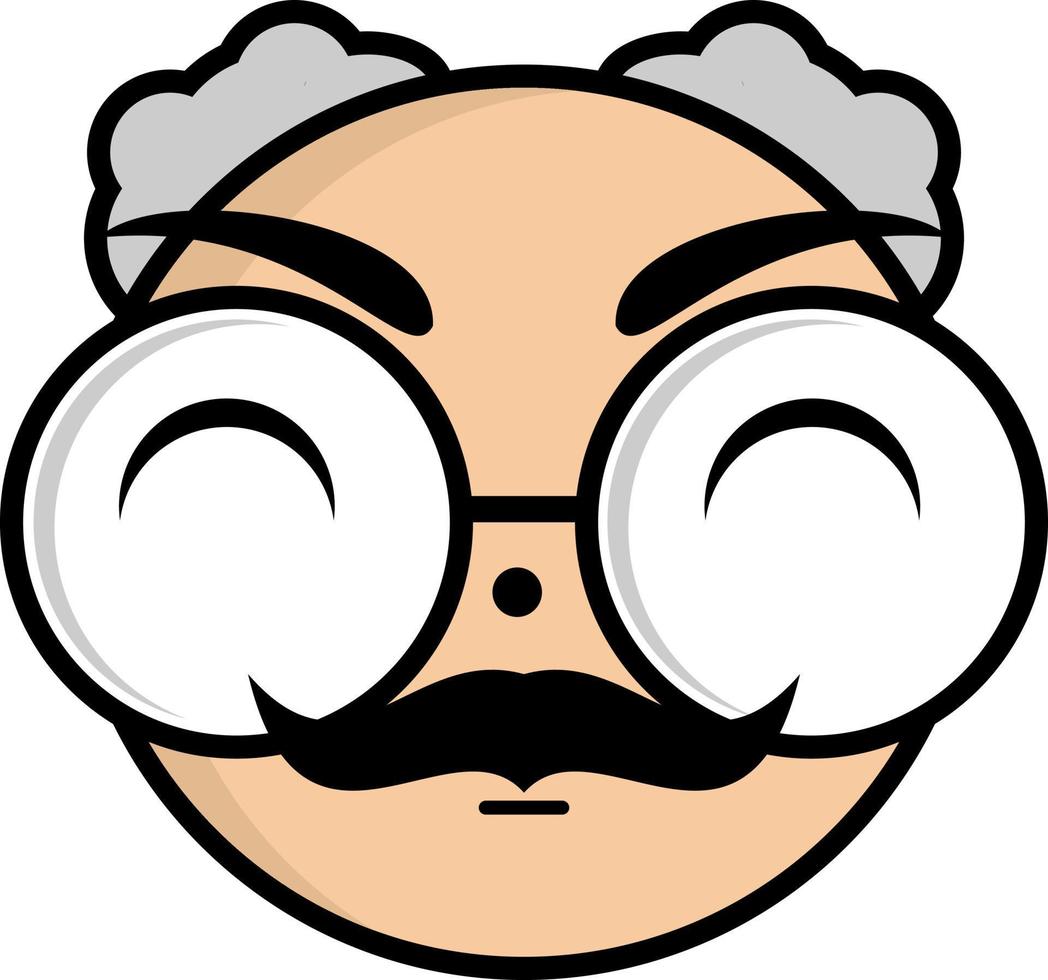 deze is een vector gezicht van een oud professor met bril..perfect voor kinderen kleur boeken