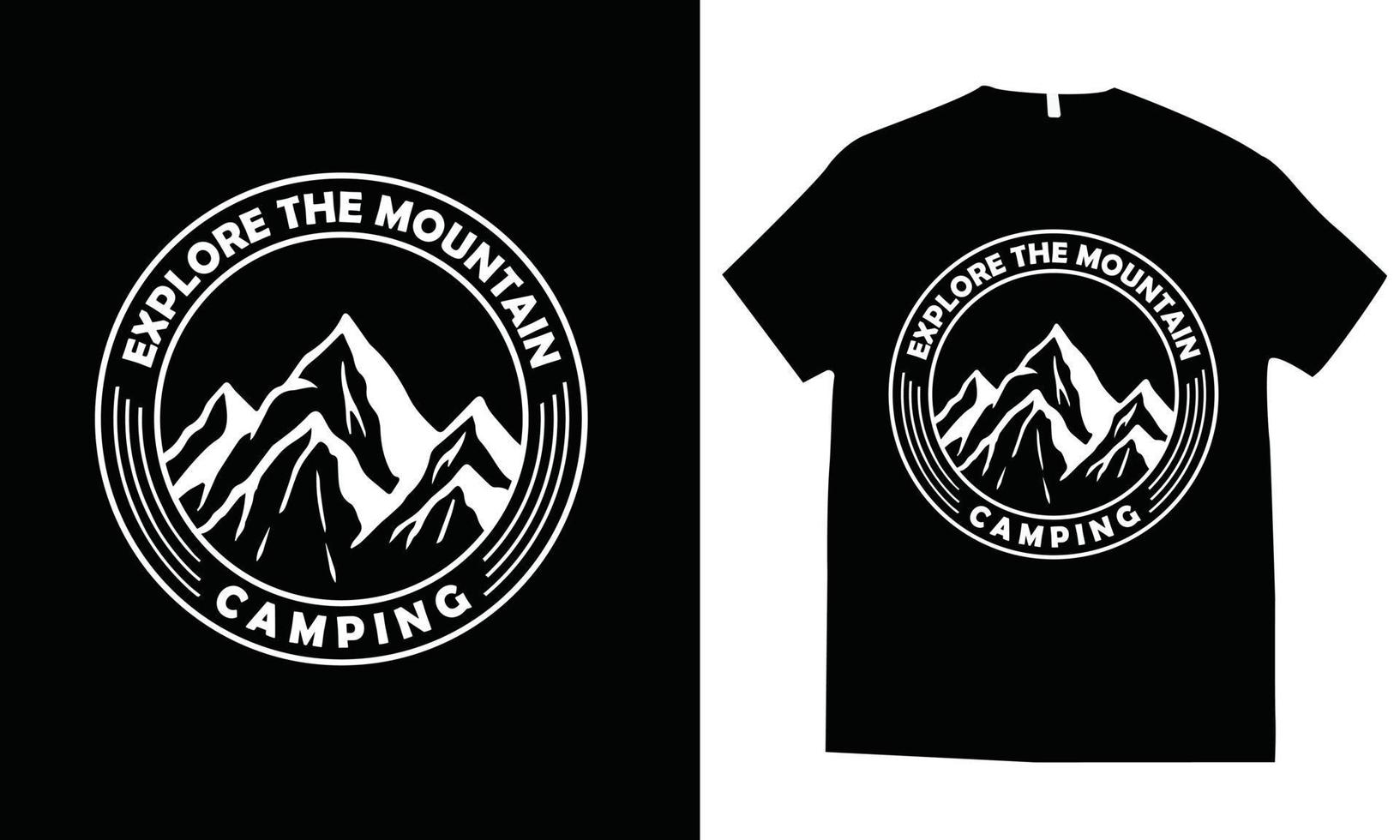 berg camping t-shirt ontwerp vector