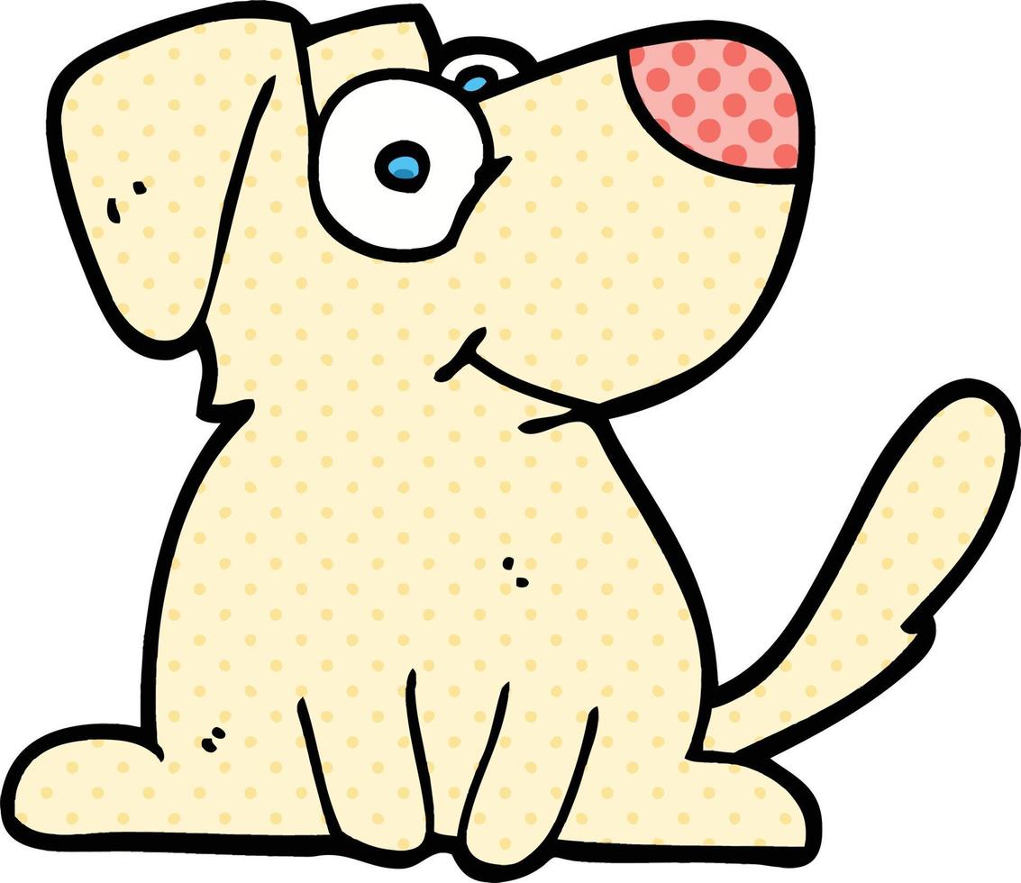 grappig boek stijl tekenfilm gelukkig hond vector